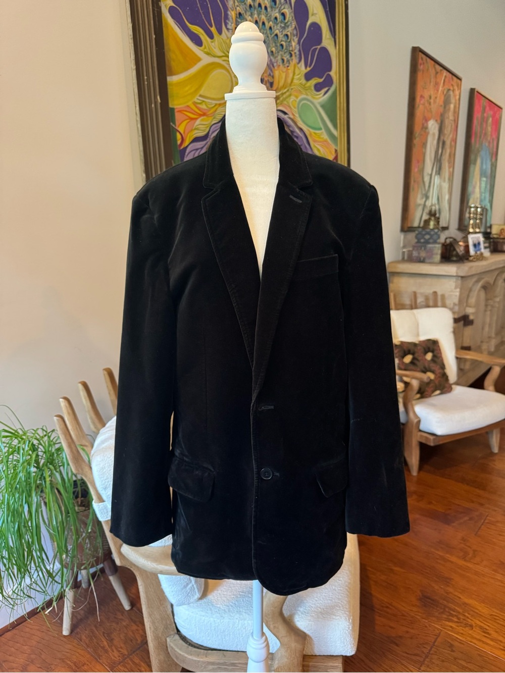 Perfect Men’s Juicy Couture Black Velvet Single-Breasted Blazer